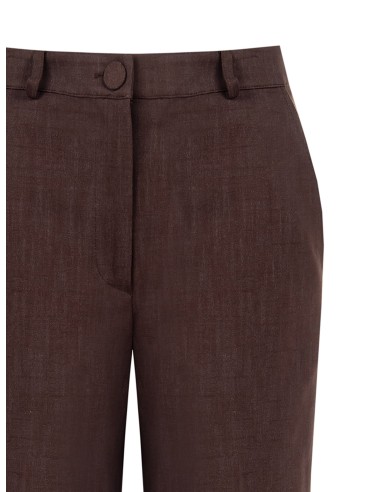 Pantalon palazzo en viscose mélangée chinée avec poches et bouton assorti Rinascimento