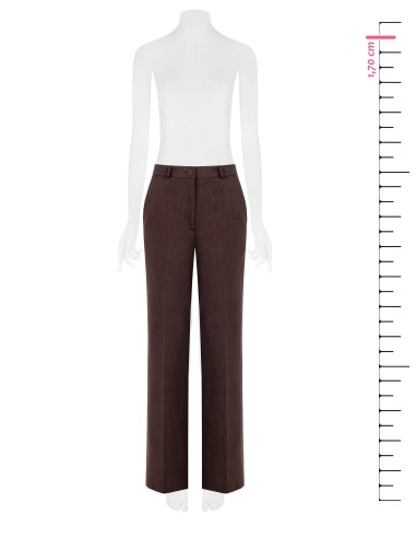 Pantalon palazzo en viscose mélangée chinée avec poches et bouton assorti Rinascimento