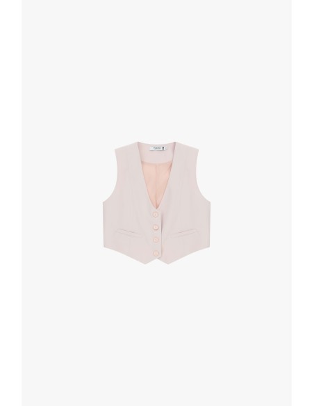 Gilet court avec boutons et poches frontales Please
