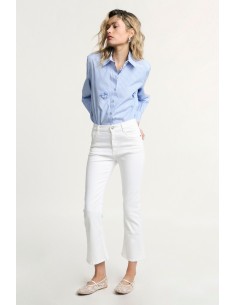 PLEASE flared jeans met vijf zakken en hoge taille