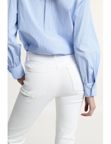 Jean flare cinq poches taille haute Pleas.