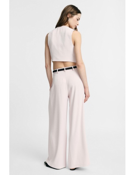 Pantalon palazzo taille haute à pinces Please