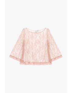 Top en dentelle à manches 3/4 transparentes Please 2