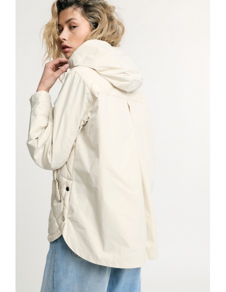 Veste matelassée courte à capuche et fermeture éclair Please