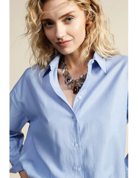 Blouse ample à col classique et manches 3/4 Dixie