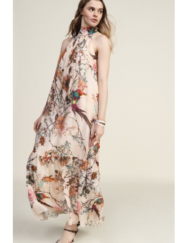 Lange jurk met bloemenprint en volant Dixie