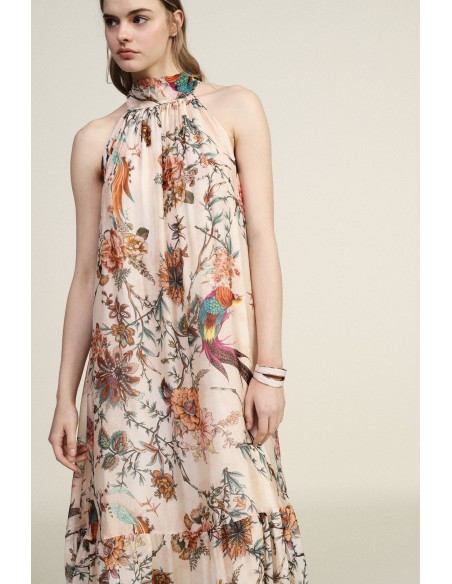 Robe longue à imprimé floral et volants Dixie