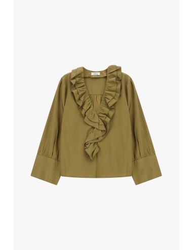 Blouse à encolure volantée et manches longues Dixie
