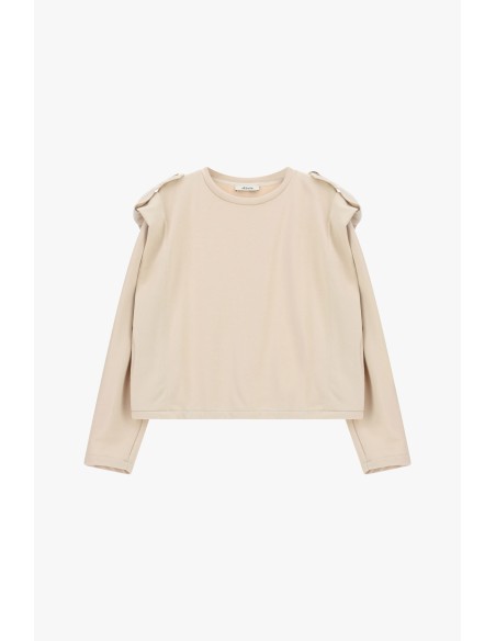 Korte sweater met ronde hals en gestructureerde schouders Dixie