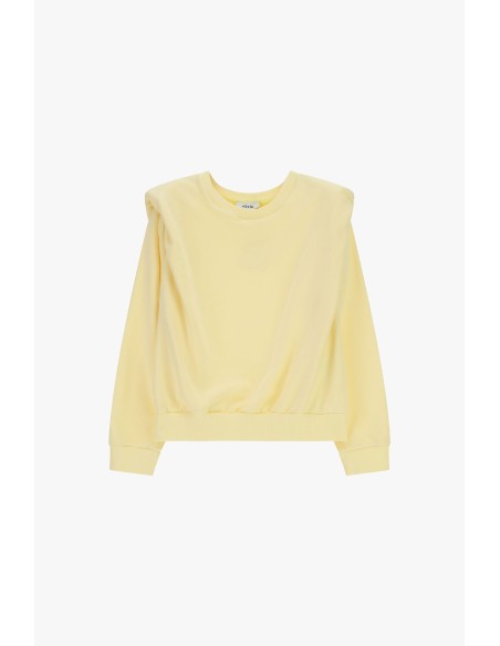 Dixie Sweatshirt met ronde hals, gestructureerde schouders en elastische zoom