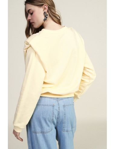 Dixie Sweatshirt met ronde hals, gestructureerde schouders en elastische zoom