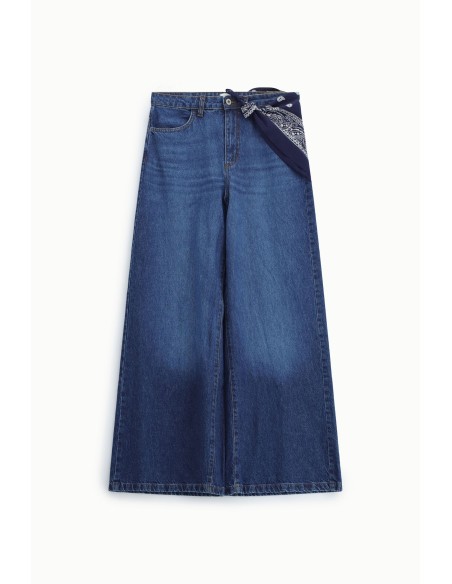 Dixie-jeans met wijde pijpen en riem