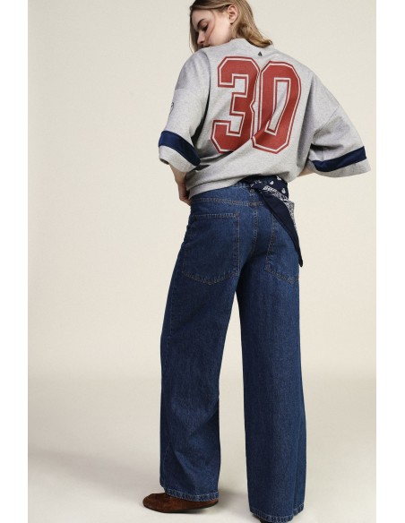 Jean large à la taille avec ceinture Dixie