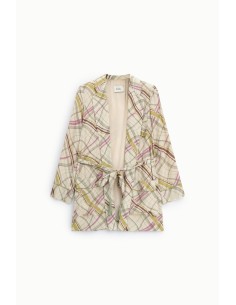 Blazer fantaisie à carreaux avec ceinture à nouer Dixie 2