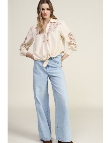 Jean cinq poches à jambes larges et taille normale Dixie