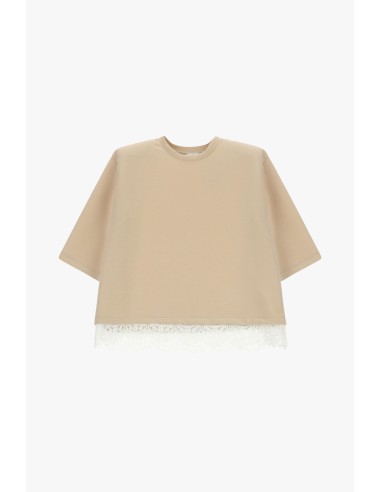 Dixie T-shirt met korte mouwen en kanten rand