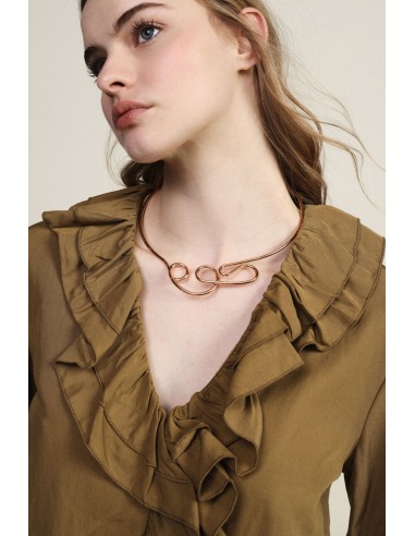 Open stijve ketting met golvend motief Dixie