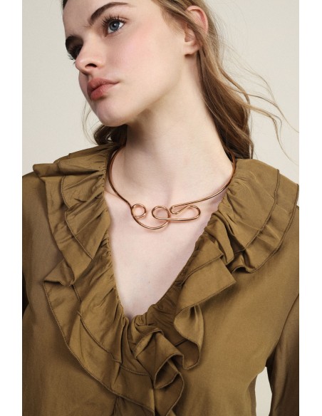 Open stijve ketting met golvend motief Dixie