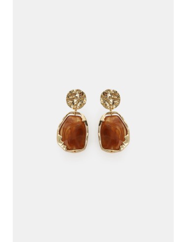 Boucles d’oreilles pendantes avec pierre effet marbre Dixie