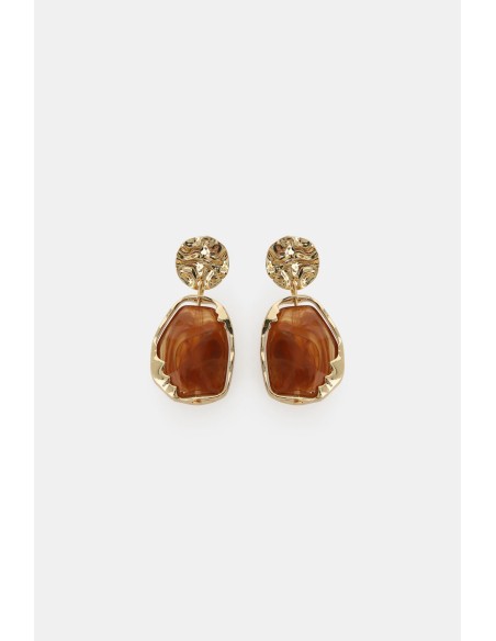 Boucles d’oreilles pendantes avec pierre effet marbre Dixie