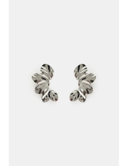 Boucles d’oreilles asymétriques effet feuille plissée Dixie