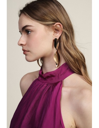 Boucles d’oreilles asymétriques effet vague brillante Dixie