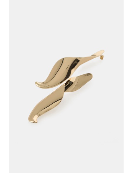 Boucles d’oreilles asymétriques effet vague brillante Dixie