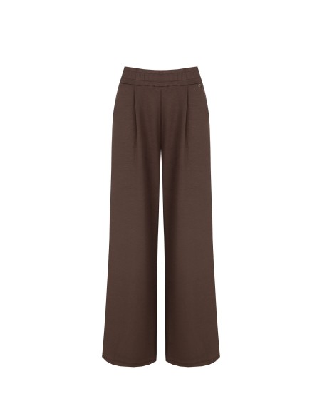 Pantalon palazzo extra-large en mélange de viscose avec taille élastiquée Rinascimento