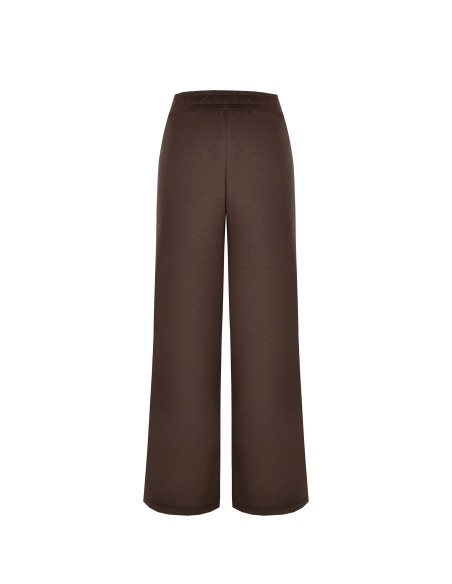Extra wijde palazzobroek van viscosemix met elastische taille – Rinascimento
