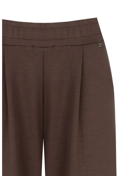 Pantalon palazzo extra-large en mélange de viscose avec taille élastiquée Rinascimento