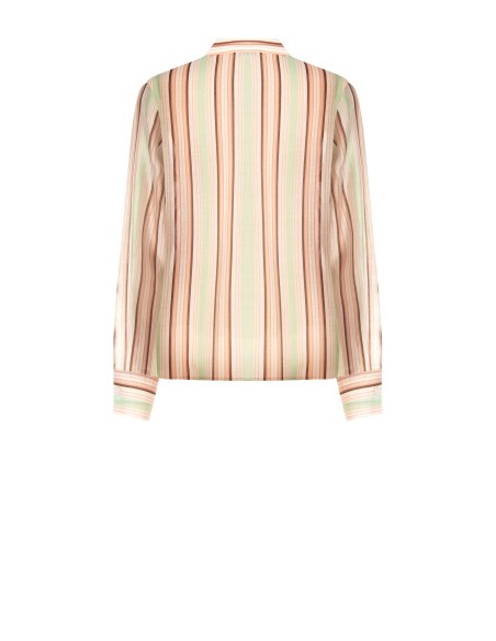 Gestreepte blouse van ultralichte lyocell met maxi-volant Rinascimento