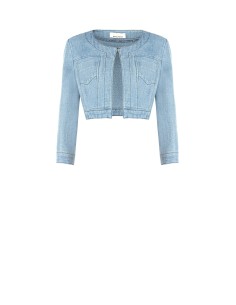 Veste boléro en denim avec fil lurex à effet pailleté Rinascimento 2