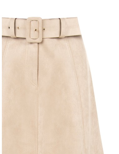 Jupe longue évasée en simili daim avec ceinture rigide assortie Rinascimento