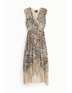 Robe avec encolure et franges Dixie