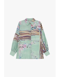 Chemise fantaisie florale à manches larges et boutons Dixie