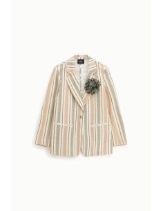 Gestreepte blazer met zakken en aangebrachte bloem Dixie 2