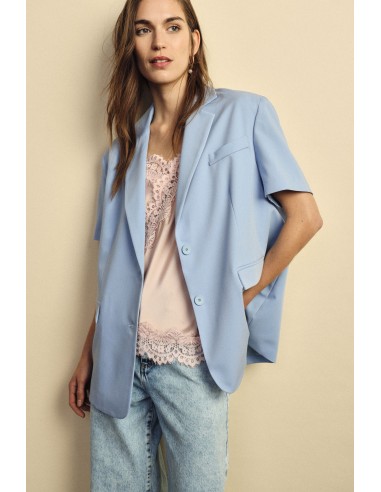 Dixie blazer met korte mouwen en paspelzakken