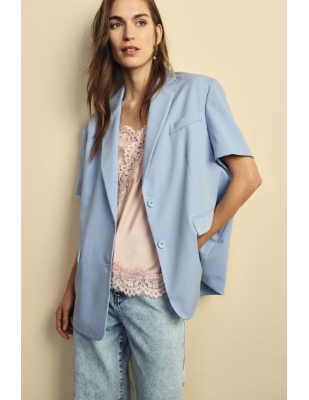 Blazer à manches courtes avec poches passepoilées Dixie