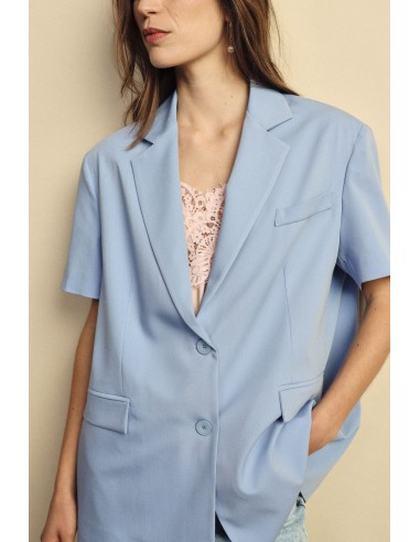 Dixie blazer met korte mouwen en paspelzakken