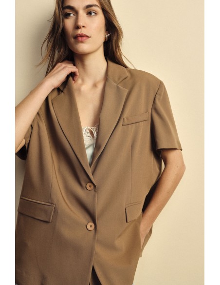 Blazer à manches courtes avec poches passepoilées Dixie