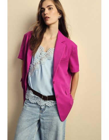 Blazer à manches courtes avec poches passepoilées Dixie