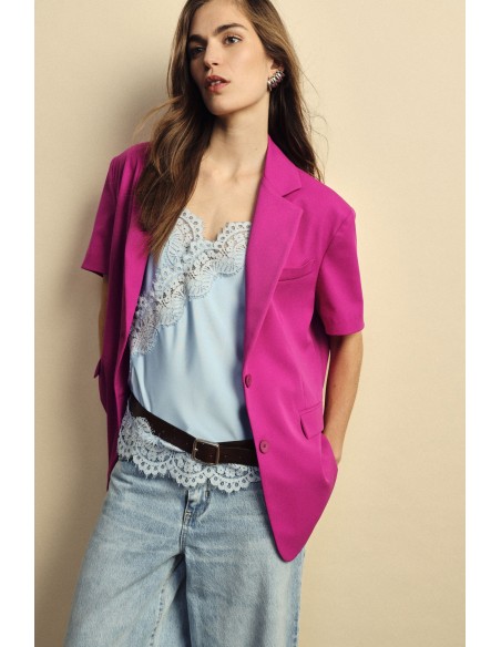 Blazer à manches courtes avec poches passepoilées Dixie