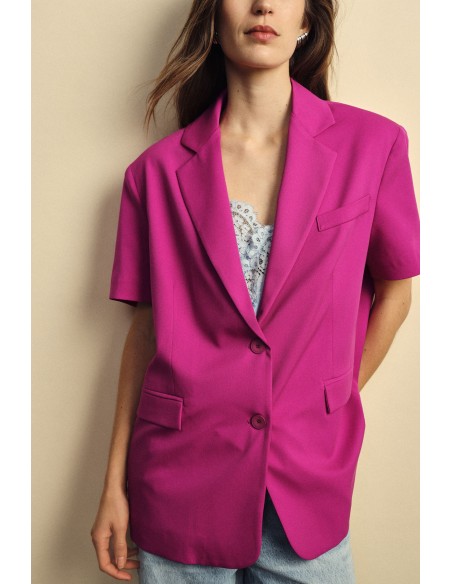 Dixie blazer met korte mouwen en paspelzakken