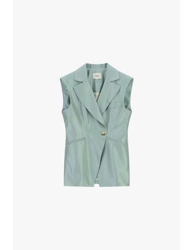 Veste sans manches à revers et fermeture à bouton Dixie
