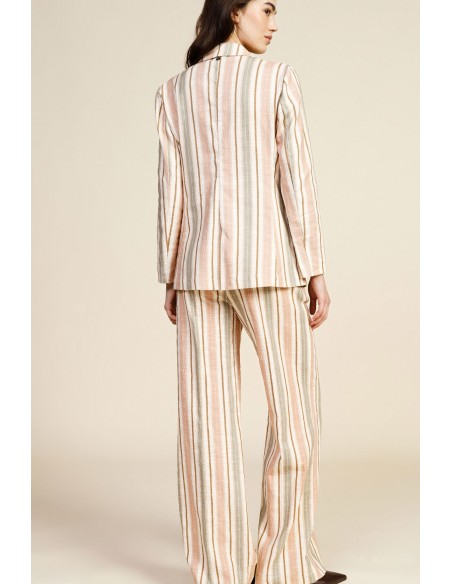 Pantalon de palace rayé taille haute Dixie