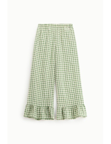 Dixie Palazzo-broek met ruitjes en volant aan de onderkant