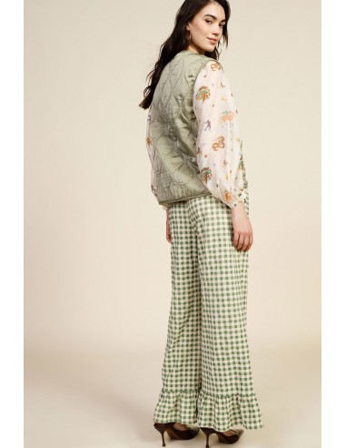 Pantalon à carreaux avec fond à volants Dixie