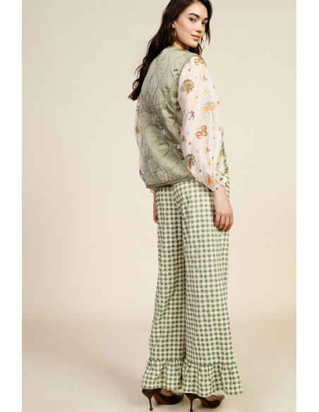 Pantalon à carreaux avec fond à volants Dixie
