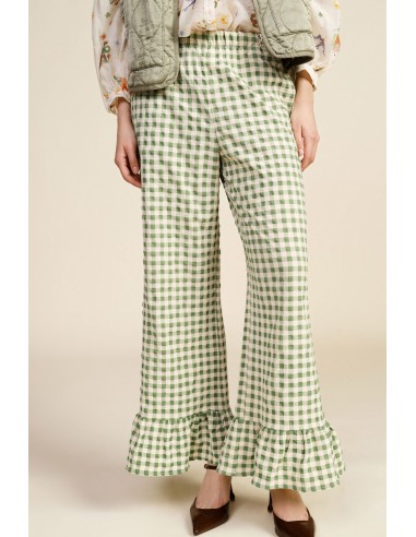 Pantalon à carreaux avec fond à volants Dixie