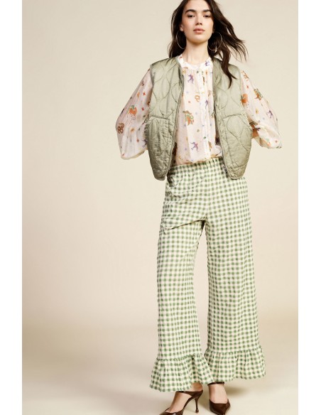 Pantalon à carreaux avec fond à volants Dixie